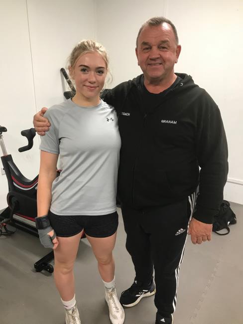 Ffion with coach Graham Brockway